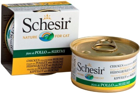 Schesir - Шезир консервы для кошек Филе Цыпленка и Крабы Фото