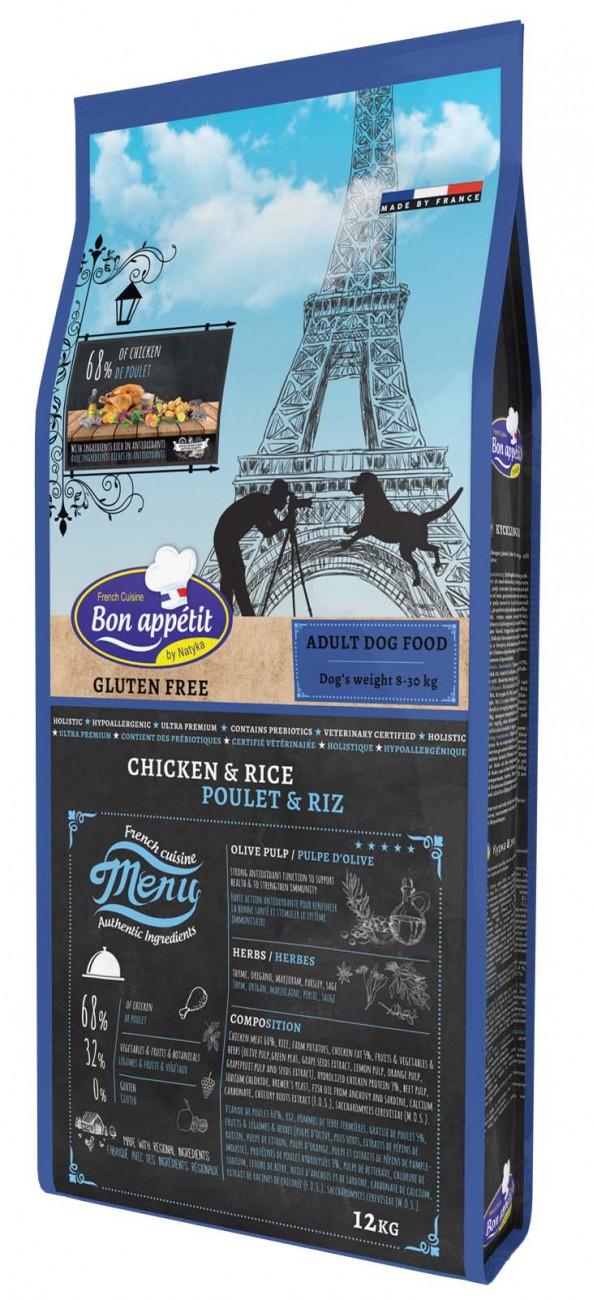 фото BON APPETIT Adult chicken & rice Сухой корм для взрослых собак Курица/рис