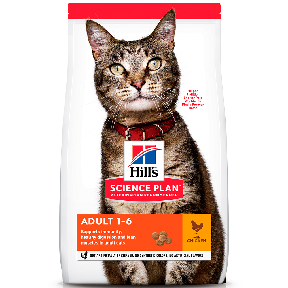 Hill`s SP Optimal Care Adult Chiken Cухой корм с курицей для кошек Фото