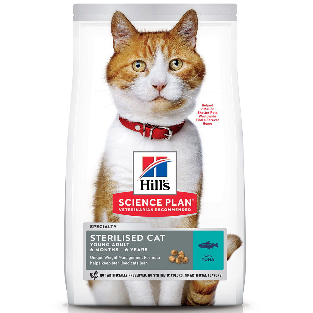 Hill's SP Sterilised Cat Young Adult Tuna Сухой корм с тунцом для стерилизованных кошек до 6 лет Фото