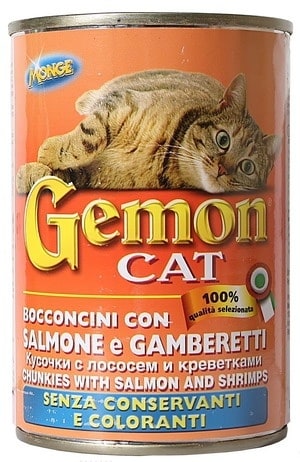 Gemon - Гемон консервы для кошек лосось/креветки Фото