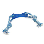 Фото Triol Триол игрушка для собак из термопластичной резины Кость с верёвкой