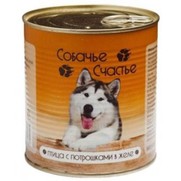 Фото Собачье счастье консервы для собак Птица с потрошками в желе