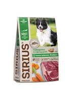 Фото Sirius Сириус сухой полнорационный корм для взрослых собак Говядина с овощами