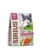 Фото Sirius Сириус сухой полнорационный корм для взрослых кошек Лосось и рис