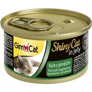 Фото Gimcat Shiny Cat консервы для цыпленок с ягненком в желе