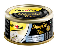 Фото Gimcat Shiny Cat Filet консервы для кошек тунец с анчоусами