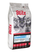 Фото Blitz Classic Сухой корм для взрослых стерилизованных кошек и кастрированных котов с курицей