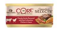 Фото Core Signature Selects консервы для кошек из говядины с курицей в виде кусочков в соусе