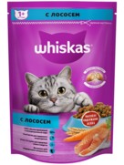 Фото Whiskas Вискас сухой корм для взрослых кошек подушечки с лососем