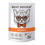 Фото Best Dinner Exclusive консервы для кошек мусс сливочный индейка