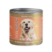 Фото Dog Lunch Дог Ланч консервы для собак ягнёнок с индейкой в соусе