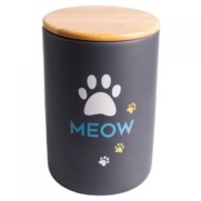 Фото КерамикАрт бокс керамический для хранения корма для кошек MEOW 1900 мл, черный