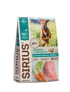 Фото Sirius Сириус сухой полнорационный корм для взрослых собак крупных пород Индейка с овощами