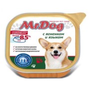 Фото Мистер Дог консервы для собак с ягненком и языком