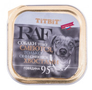 Фото Titbit Raf консервы для собак с говядиной ламистер