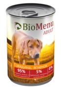 Фото BioMenu консервы для собак тушеная говядина и ягненок