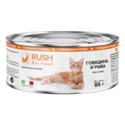 Фото Rush консервы для кошек говядина и рыба