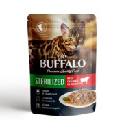 Фото Mr.Buffalo sterilized паучи для стерилизованных кошек говядина в соусе