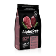 Фото AlphaPet сухой корм для взрослых собак медиум с говядиной и потрошками