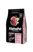Фото AlphaPet сухой корм для щенков макси до 6 месяцев с говядиной и рубцом