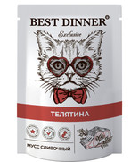 Фото Best Dinner Exclusive паучи для кошек мусс сливочный телятина