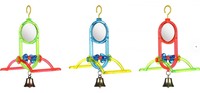 Фото Flamingo игрушка для птиц зеркало с жердочками и колокольчиком