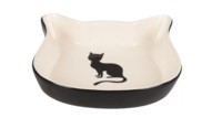 Фото Flamingo Nala миска керамическая для кошки черный/белый