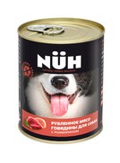 Фото Nuh консервы беззерновые для собак средних и крупных пород рубленное мясо говядины с розмарином