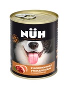 Фото Nuh консервы беззерновые для собак средних и крупных пород рубленное мясо утки с розмарином