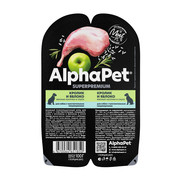 Фото AlphaPet Superpremium влажный корм для собак с чувств. пищеварением Кролик и яблоко в соусе