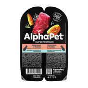 Фото AlphaPet Superpremium влажный корм для собак с чувств. пищеварением Телятина и тыква в соусе