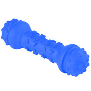 Фото Mr.Kranch игрушка для собак Гантель дентальная 18 см синяя с ароматом курицы