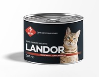 Фото Landor Ландор полнорационный влажный корм для кошек телятина с шиповником