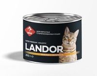 Фото Landor Ландор полнорационный влажный корм для стерилизованных кошек ягненок с облепихой