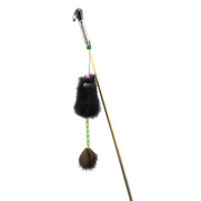 Фото GoSi Игрушка для кошек Махалка Мышь норка М с хвостом трубочка с норкой на веревке