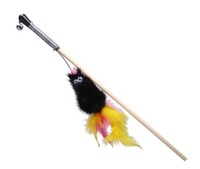 Фото GoSi Игрушка для кошек Махалка Мышь норка М с хвостом перо пышное на веревке