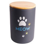 Фото Mr.Kranch Бокс керамический для хранения корма для кошек MEOW 1900 мл, черный