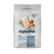 Фото AlphaPet Monoprotein сухой корм для взрослых собак мелких пород из белой рыбы