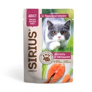 Фото Sirius Сириус Premium паучи для кошек Лосось с овощами