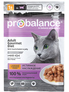 Фото ProBalance Adult Gourmet Diet для кошек c телятиной и кроликом в желе