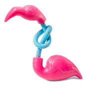 Фото Триол игрушка для собак из термопластичной резины Фламинго с веревкой