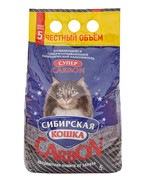 Фото Сибирская Кошка CARBON комкующийся наполнитель