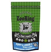 Фото ZooRing Puppy&Junior 2 сухой корм для щенков и юниоров средних и крупных пород утка и рис