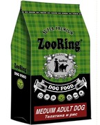 Фото ZooRing Medium Active Dog Сухой корм для собак Телятина и Рис 24/12