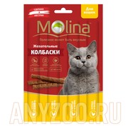 Фото Molina Молина лакомство для кошек жевательные колбаски Курица и печень