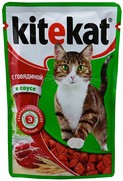Фото KiteKat Китикет паучи для кошек говядина в соусе 
