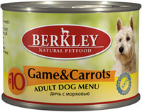 Фото Berkley Game & Carrots Adult Dog Menu №10 Беркли конс для собак №10 Дичь с морковью