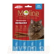 Фото Molina Молина лакомство для кошек жевательные колбаски Лосось и форель
