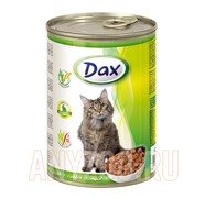 Фото Dax Дакс консервированный корм для взрослых кошек кусочки в соусе с кроликом